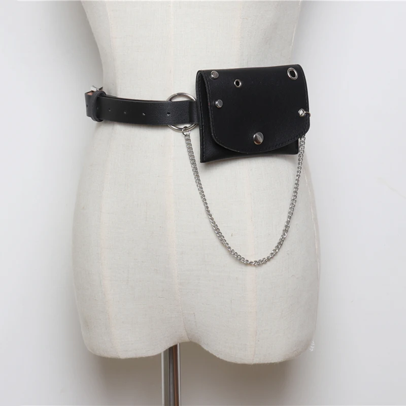 

Women Waist Bag Fanny Pack Leather Chest Bags Female Small Chain Belt/Bum Bag Waist Pack Casual Coin Purse Bags