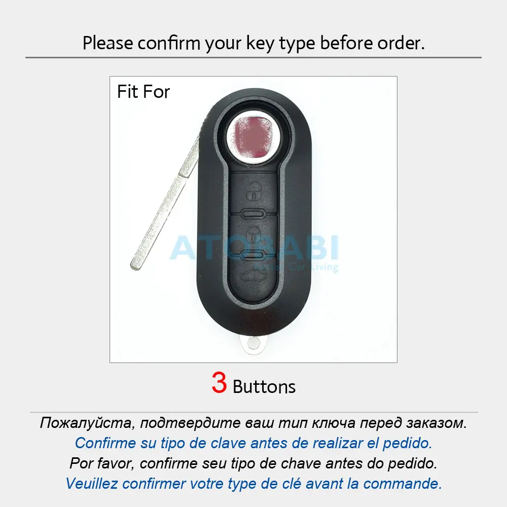 Für Fiat 500 Weiche TPU 3 Tasten Auto Flip Folding Key Fall Abdeckung  Remote Key Shell Halter Protecor Schlüsselbund Zubehör Von 2,83 €