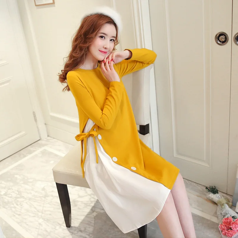 

2019 Maternity Clothes Spring Summer New Products Korean-style Fashion Pregnant Women Dress Irregular Joint Loose Maternity Dres