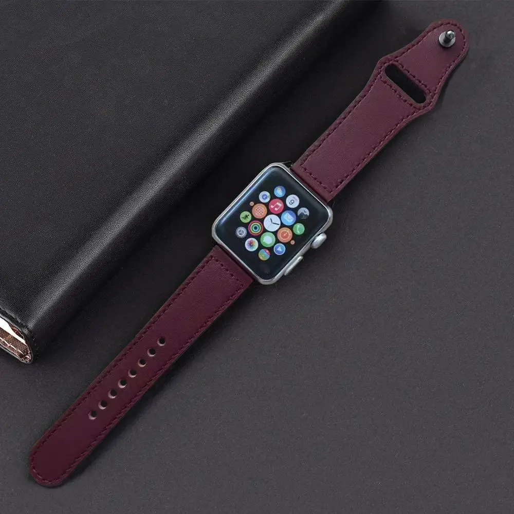Высокое качество для iwatch ремешок 38 мм 40 Натуральная кожа петля Apple Watch 44 42 серия 4 3 2