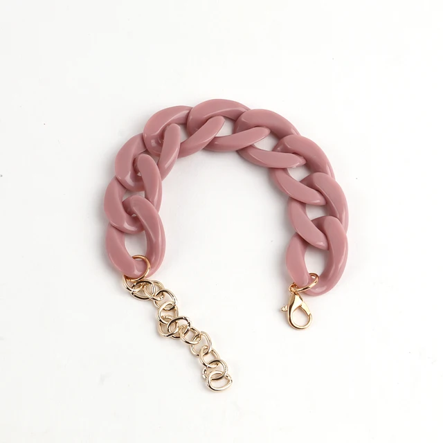 FishSheep Colorful Acrylic Thick Chain Bracelets For Men Women Bohemian Multi color Resin Chain Bracelets & Bangles 2021 Jewelry grey orange