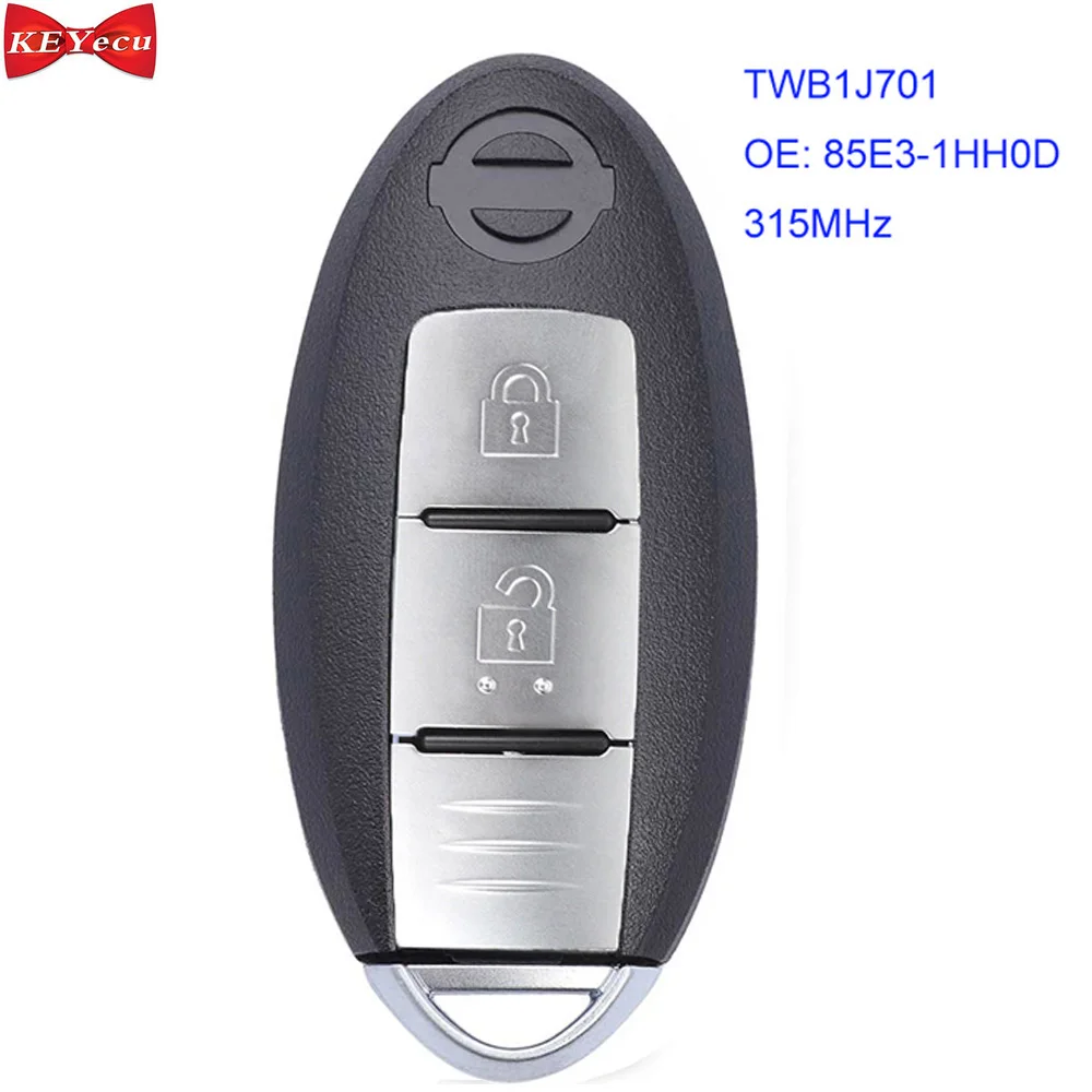 KEYECU для Nissan Micra K13 March Leaf дистанционный ключ 315 МГц Название модели: TWB1J701 ID46 чип|Ключ