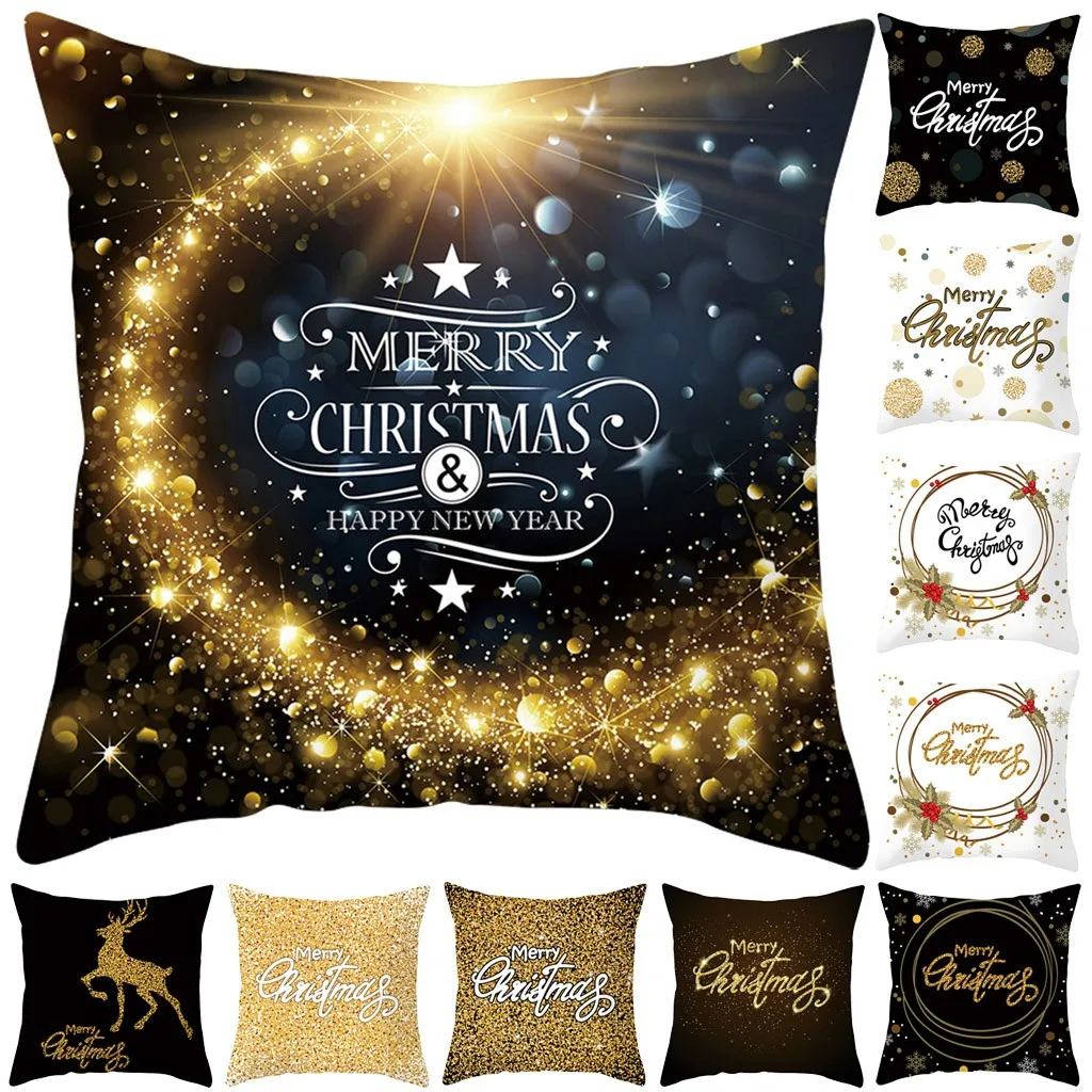 

Pillow Case Merry Christmas Printing Dyeing Sofa Bed Home Decor Pillow Case Cushion Cover Christmas Decoration New Year 2021