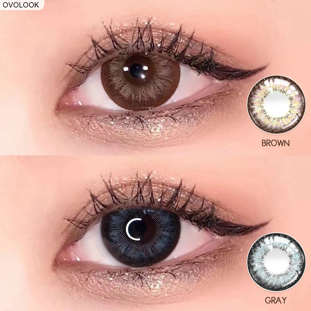 OVOLOOK 2pcs/пара 4 тон Цвет ed цветные контактные линзы для глаз 0 800 градусов год