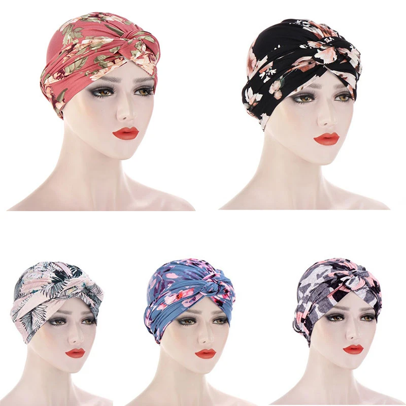 

Sleep Hat Night Cap Folds Flower Round Head Accessories Resuable Head Cover Bonnet Turban Cap Fashion Women Headscarf Muslim