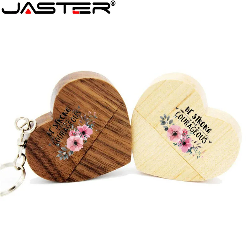 Jaster (Più Di 1 Pcs Libero Logo) Cuore Di Legno Usb Flash Drive Memory Stick Pen Drive 8G 16G 32G 64Gb Regalo Di Nozze Fotografia Regalo