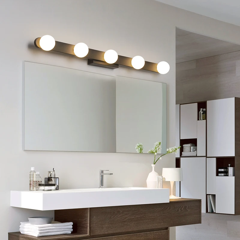 

White Black 380/480/600mm LED Mirror Light AC90-260V Modern Cosmetic Acrylic Wall lamp Bathroom Lighting