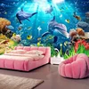Custom Photo Wallpaper For Walls 3D Underwater World Dolphin Children Room Living Room Bedroom TV Background Decor Wall Mural ► Photo 3/6