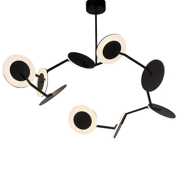 

Nordic postmodern disco aluminum acrylic disc chandelier model room personalized dining room living room Chandelier