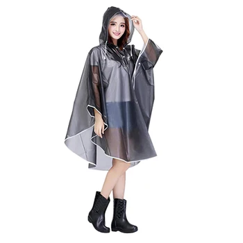 

Hooded Raincoat Women Reusable Rain Poncho Rain Coat Jacket Packable Long Rainwear