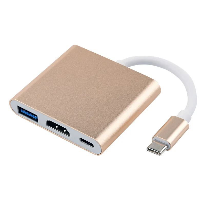 Usb-хаб 3 в 1 для Macbook Pro 1" samsung microsoft usb type C 3,1 до 4K HDMI адаптер концентратор кабель для ноутбука компьютер инструмент