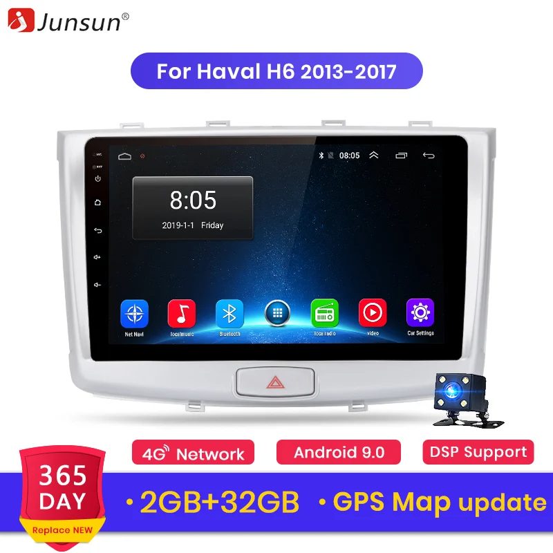 

Junsun V1 Android 9.0 2G+32G DSP Car Radio Multimedia Video Player For For GREAT WALL Haval H6 2013-2017 GPS 2din autoradio
