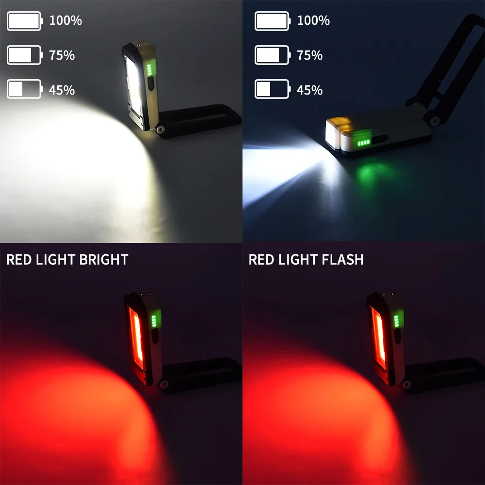 Portable COB led work light bar Rechargeable Magnetic Lamp Folding Inspection Torch powerful light Lightweight Camping Lantern#4