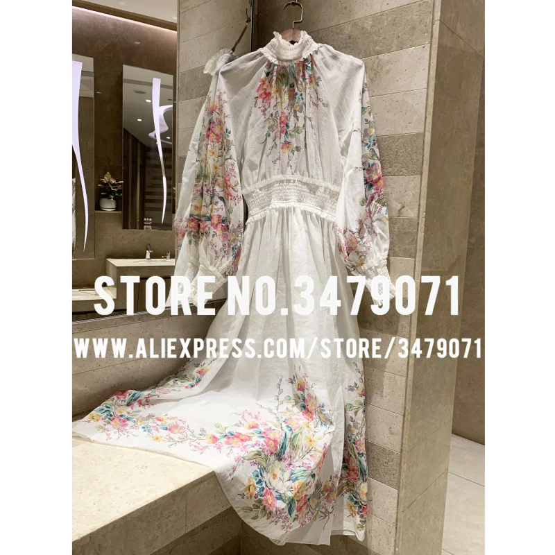 Zinnia гофрированное длинное платье женское весеннее летнее богемное праздничное Цветочное платье с эластичной талией качественное платье из рами