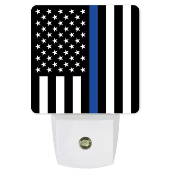 

Black White Blue American Flags LED Night Light with Sensor Baby Night Light US Plug for Children Living Room Bedroom Lighting