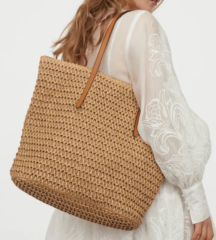 

Повседневная Соломенная вместительная сумка-тоут, дизайнерские женские сумки на ремне, Женская летняя пляжная сумка из ротанга, дорожные большие кошельки, 2021