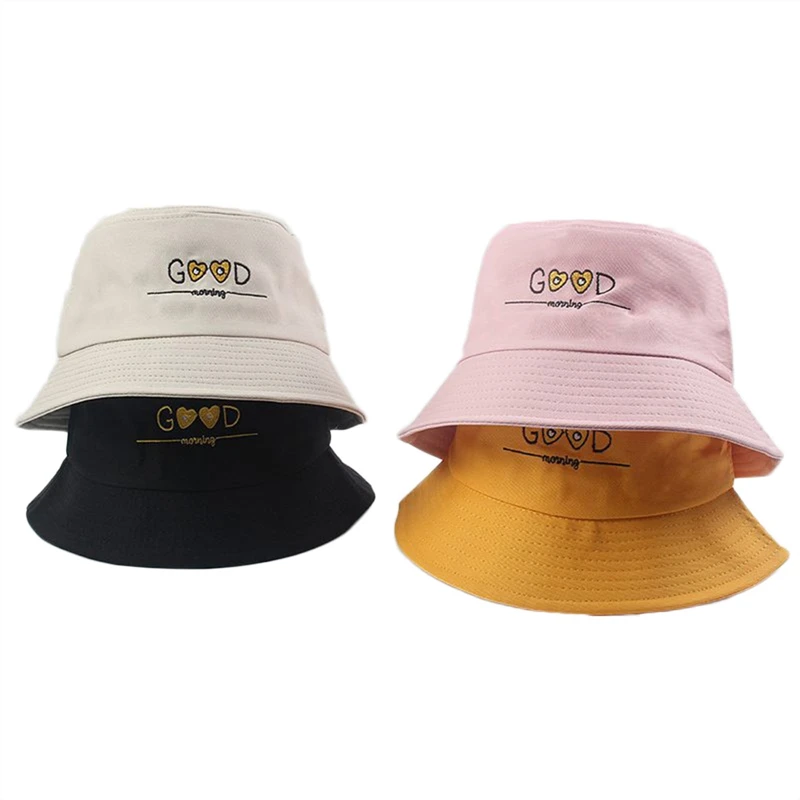 

Good Morning Letter Bucket Hat Unisex Fashion Caps Hip Hop Gorros Men Women Panama Warm Windproof Bucket Hat Outdoor
