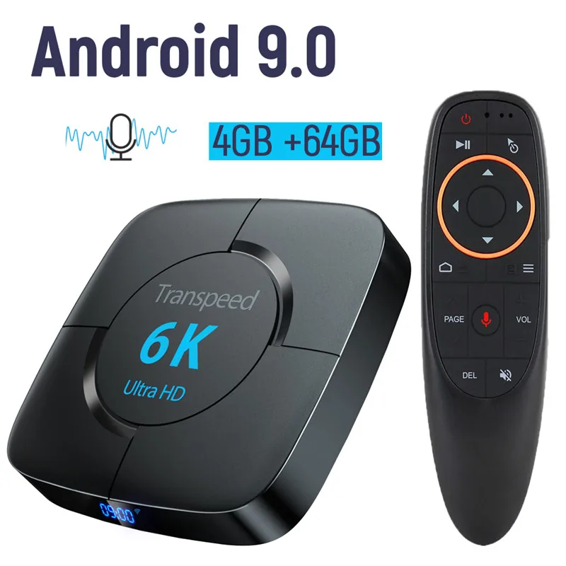 Android 9.0 4G 64G TV BOX 6K Youtube Google Assistant 3D Video TV receiver Wifi Bluetooth TV Box Play Store Set top Box