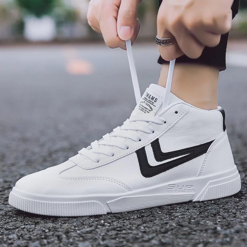 

Men Shoes Fashion Men Leather Footwear for Man New High Top Canvas Casual Shoes Men Designer Sneakers for Men