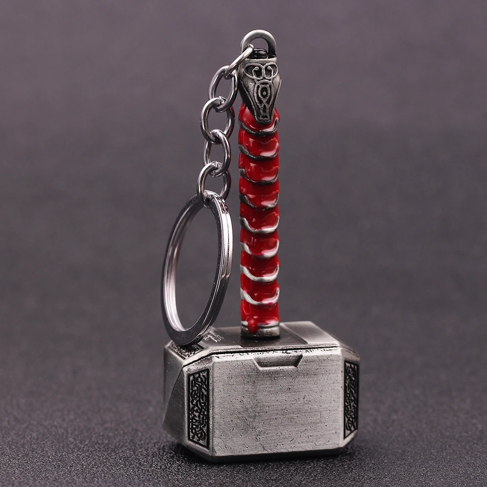 Marvel The Avengers Thor Hammer Metal Key Chain Keyring Men Women Key Holder Car Keychain Accessories Backpacks Gift - Image 3