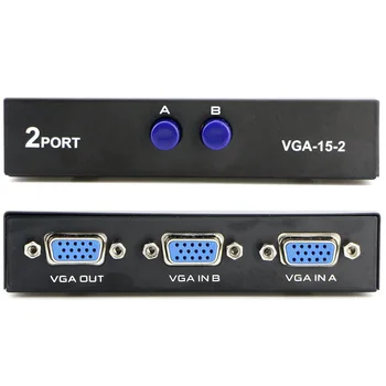 

SVGA VGA Splitter Manual Switch Box Way To One Monitor Black 1920x1400