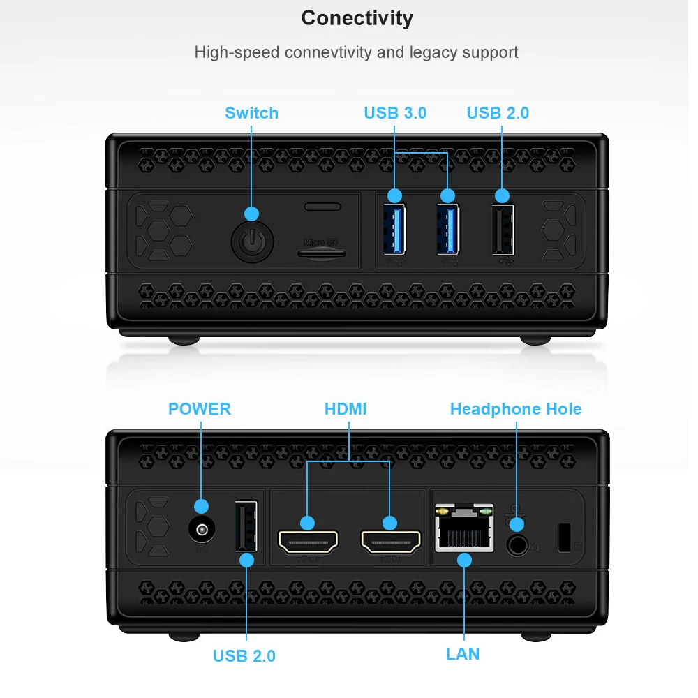 Chatreey AC1 Z безвентиляторный мини ПК intel J3455 J4125 Quad core windows 10 linux Двойной HDMI