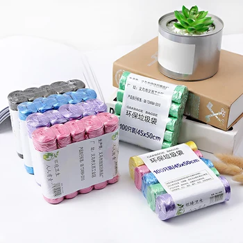 

5 Rolls Home Disposable Garbage Trash Bags Kitchen Breakpoint One-off Cleaning Bag Rubbin Junk Bag Organizer Plastic Waste Bag