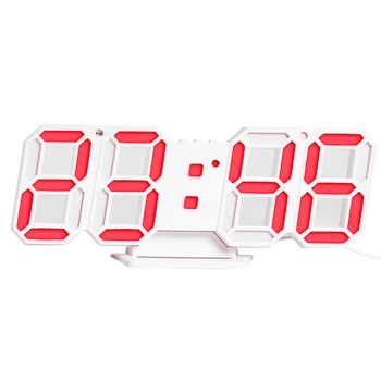 

3D LED Digital Clock Electronic Table Clock Alarm Clock Wall Glowing Hanging Clocks Blue