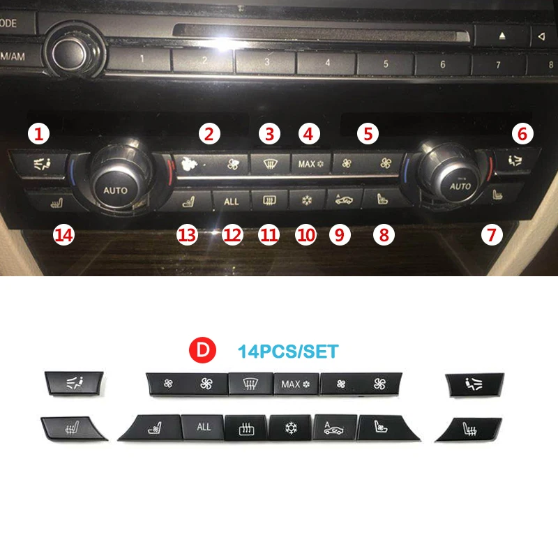 Armaturenbrett Klimaanlage Ac Tasten Audio Control Auto Knob Schalter Kappen Für B MW 5 6 7 Serie F10 F06 F12 F01 F02 520 530 – Detail 13