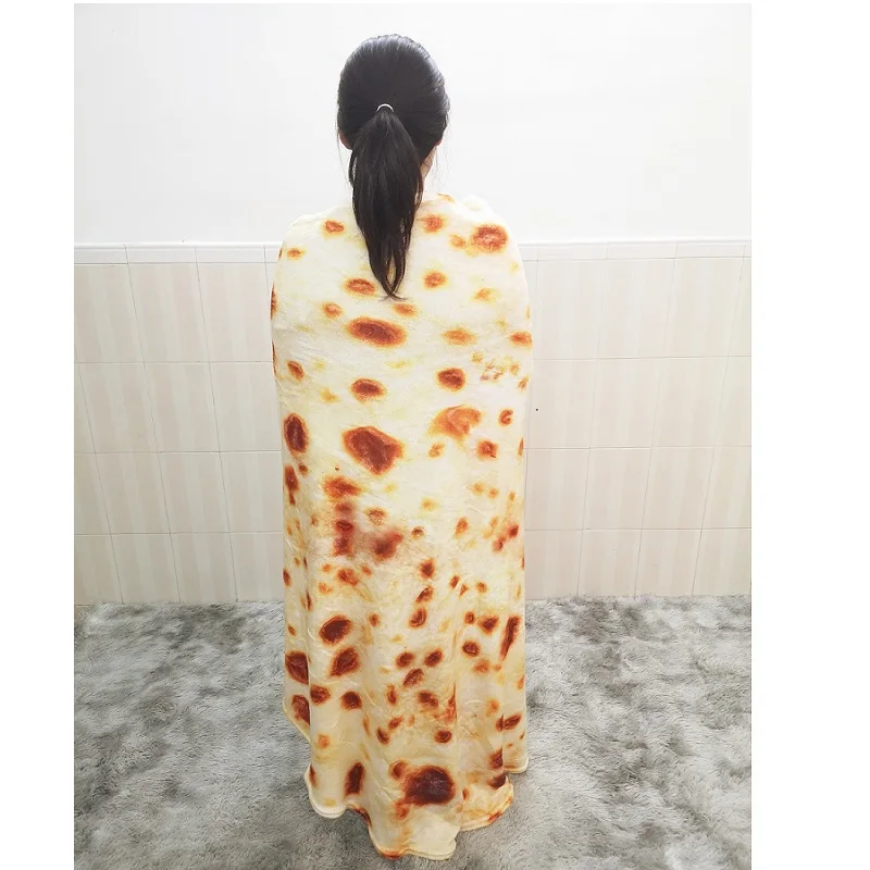 Pizza Tortilla Tortilla Blanket Pita Lavash soft blanket for bed wool sofa plaid plush bedspread Manta Burrito Koce-4