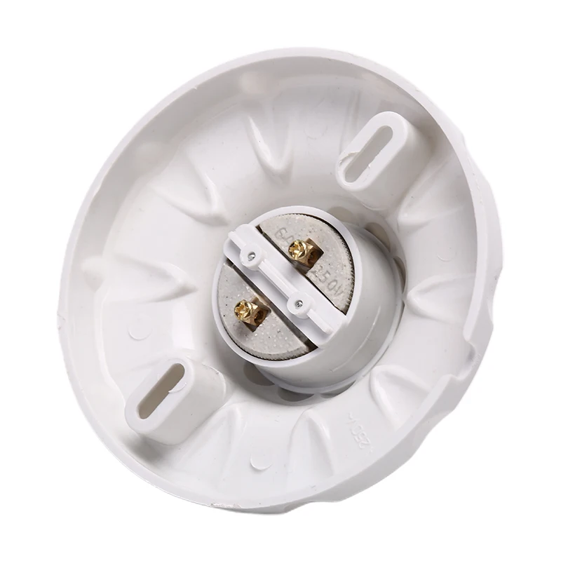 E27 Ceramics LED Light Bulb Holder Round Socket Base Hanging Lamp Socket Base Industrial Ceiling Wall