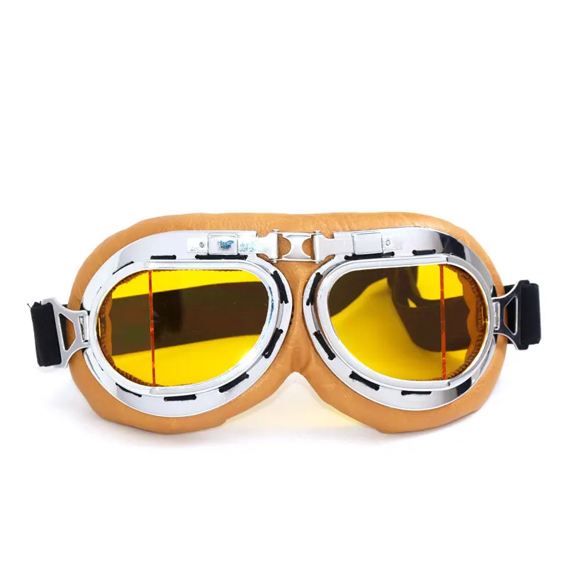 yellow-yellow MJMOTO черные винтажные мотоциклетные очки анти-УФ очки для катания на лыжах сноуборде MX ATV Скутер мотоциклетный шлем очки - Цвет: yellow-yellow