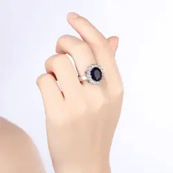 Модные белые CZ темно-синие кубические циркониевые кольца женские кольца ювелирные изделия серебро подарок на свадебную вечеринку кольцо