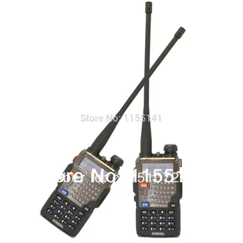 

2-PCS Black BaoFeng UV-5RE+Plus Dual Band WalkieTalkie136-174&400-520MHz Two Way Radio +free earpiece