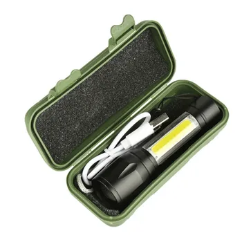 

T6 led flashlight Dual Lights 1000LM Zoomable USB Rechargeable Tactical EDC LED Flashlight Suit for Camping Torch Lantern