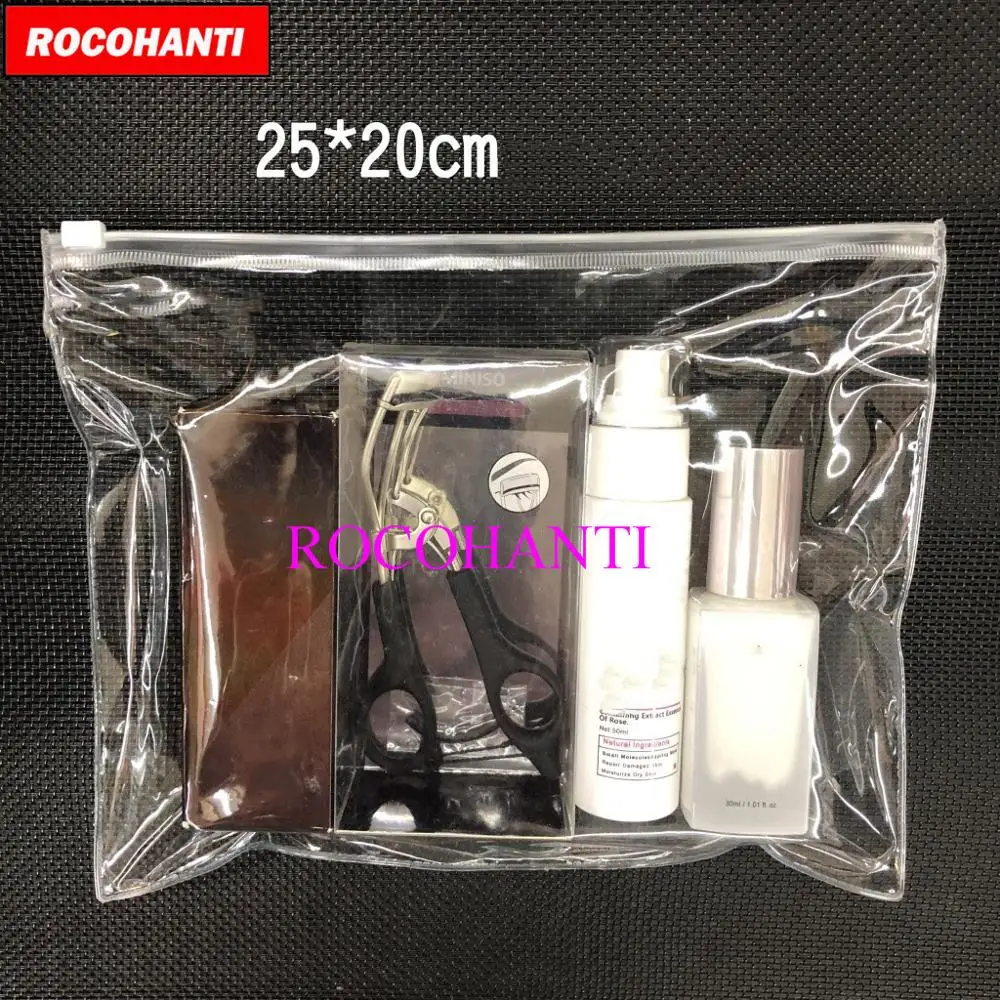 

200X Personalized Logo Printed Anti-Oxidant Clear PVC Bag With Zipper for Cosmetic Jewelry Retail Packaging Storage Bag