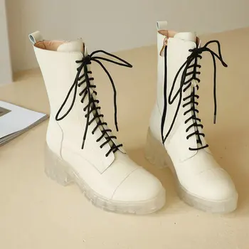 

2020 new Women Ankle Martin Boots Girls College Wind Lace Up Shoes British Style Black Cool Short Boots Winter Autumn Plus Size