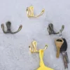 2pcs Double Head Hooks Wall Mounted Hanger w/screws Antique bronze/Gold Coat/Key/Bag/Towel/Hat Holder Bathroom Kitchen 53mmx30mm 1