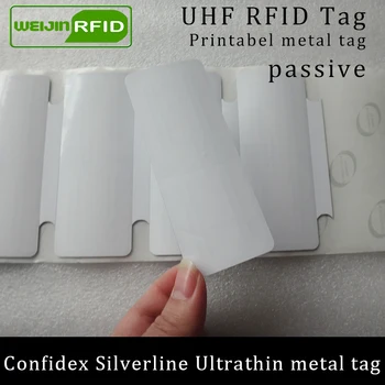 

UHF RFID anti-metal tag confidex silverline 915mhz 868mhz Impinj Monza4QT EPCC1G2 6C small printable PET passive RFID PET Label