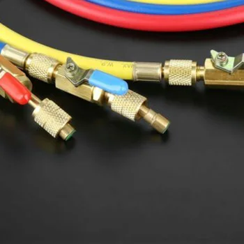 

W/Shut Valve AC Charging Hoses R22 R502 Refrigerant 1.5m / 60 inches SAE