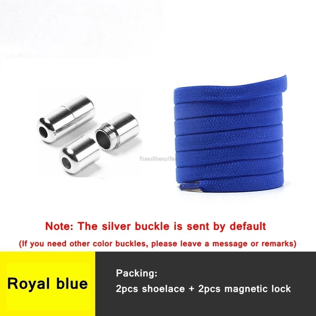 New Elastic Laces without ties Shoelaces for Sneakers Flat No Tie Shoe laces Kids Adult Quick Shoe lace Rubber Band Shoestring Royal blue