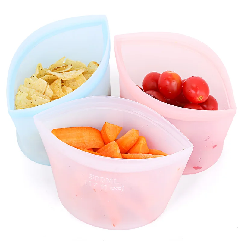 

10 PACK Reusable Food Storage Bag BPA Free Silicone Bags for Sandwich, Liquid, Snack, Fruit, Freezer Airtight Seal Kitchen Tool