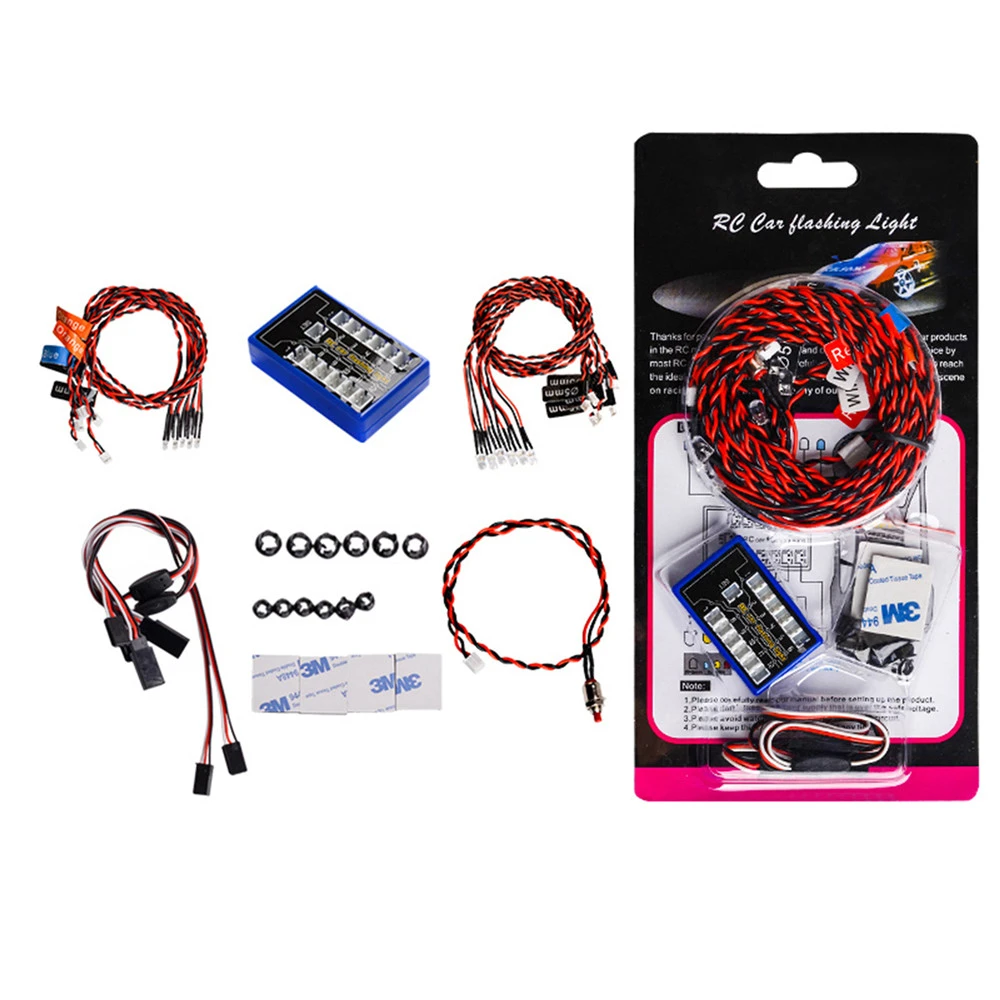 12 Led Flashing Lights Bright Strobe Lamps Kit For 1 10 1 8 Hsp Tamiya Cc01 4wd Axial Scx10 Rc Drift Car Truck Accessories Parts Parts Accessories Aliexpress