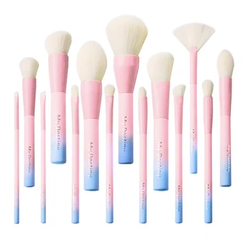 

14Pcs/set Makeup Brushes Set Gradient Pink Yellow Soft Blusher Powder Complete Cosmetic Brush Kit Beauty Tools blending brush
