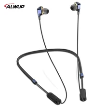 ALWUP G02 Bluetooth наушники беспроводные наушники двойные драйверы стерео магнитные шейные спортивные для телефона с микрофоном 12H время музыки