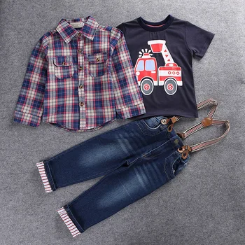 

Toddler Boy Handsome T-shirt + Jacket + Pants Pants Gentleman Clothes