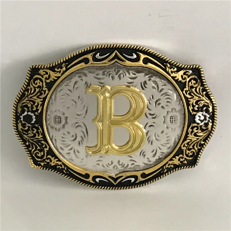 

Retail Fashion Men High Quality Cool Golden B Initial Letter Belt Buckle With 85*63mm Metal Men Women Belt Head Jewelry