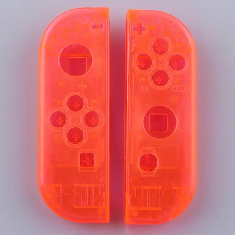 Корпус прозрачный красный синий заменить Чехлы индивидуальная Обложка для Nintend Switch nyd переключатель контроллер Joy-Con - Цвет: Transparent Orange