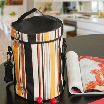 

Lunch Bag Camping Striped Storage Outdoor Picnic Cooler Pouch Extra Large Hiking Accessories Thermal Insulated Food Waterproof