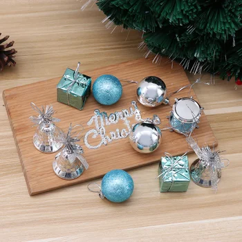 

32Pcs Delicate Christmas Tree Ornaments Set Creative Charming Pendant Hanging Decoration for Party Festival Sky-blue